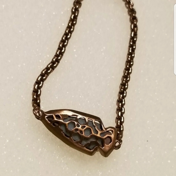 Chocolate Brown Drusy Adjustable Bracelet Kendra Scott Sparkly Brown Bracelet - Picture 4 of 4